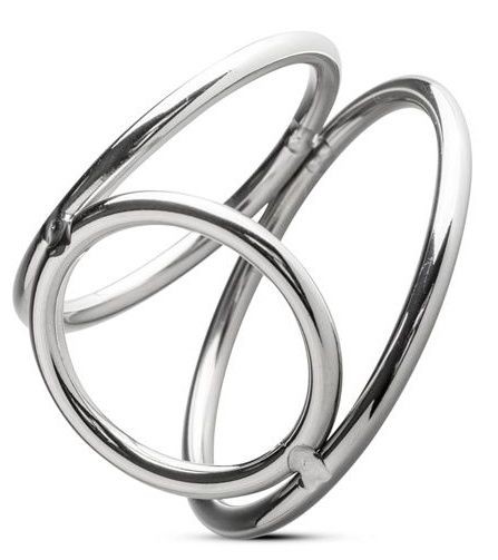 Серебристое эрекционное кольцо Sinner Metal Cock and Ballring Size M