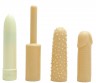 Классический мини-вибратор с 3 рельефными насадками SUPER SATISFACTION KIT