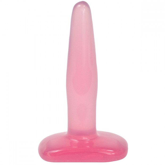 Гелевая анальная пробка розового цвета Crystal Jellies Small Butt Plug - 11,5 см.