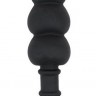 Черный силиконовый стимулятор-елочка с сердечком-ограничителем - 11 см.