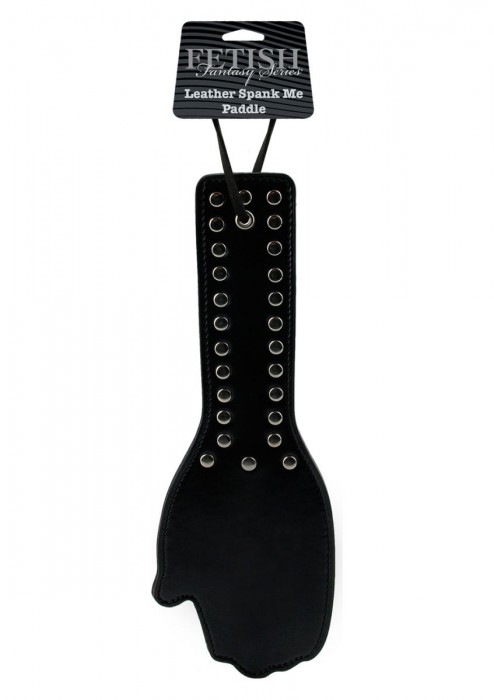 Чёрная шлёпалка в форме ладошки  SPANK ME PADDLE - 28,5 см.
