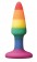 Разноцветная мини-пробка Colours Pride Edition Pleasure Plug Mini - 8,9 см.