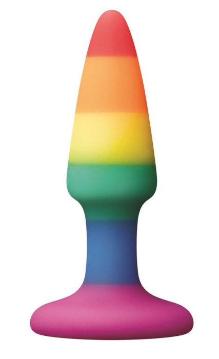 Разноцветная мини-пробка Colours Pride Edition Pleasure Plug Mini - 8,9 см.