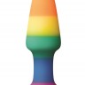 Разноцветная мини-пробка Colours Pride Edition Pleasure Plug Mini - 8,9 см.