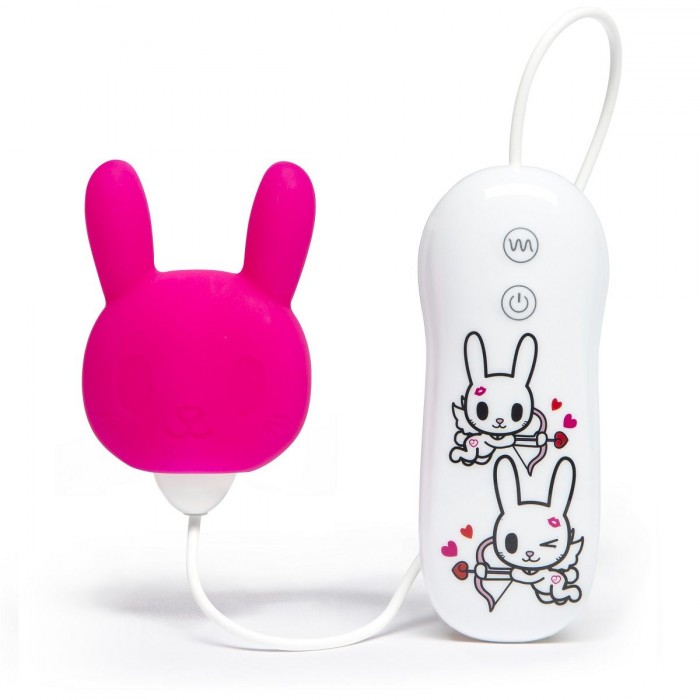 Розовый клиторальный стимулятор-зайчик SILICONE PURPLE BUNNY CLITORAL VIBRATOR