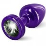 Фиолетовая пробка с черным кристаллом ANNI round Purple T1 Black Diamond - 6 см.