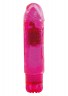 Розовый мини-вибратор JAMMY JELLY GLEAMY GLITTER с блёстками - 13,5 см.