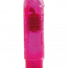 Розовый мини-вибратор JAMMY JELLY GLEAMY GLITTER с блёстками - 13,5 см.
