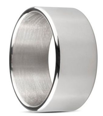 Серебристое эрекционное кольцо Sinner Wide metal head-ring Size L