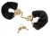 Наручники с чёрной меховой опушкой GOLD DELUXE FURRY CUFFS