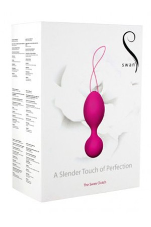 Розовые перезаряжаемые вагинальные шарики Swan Clutch с вибрацией