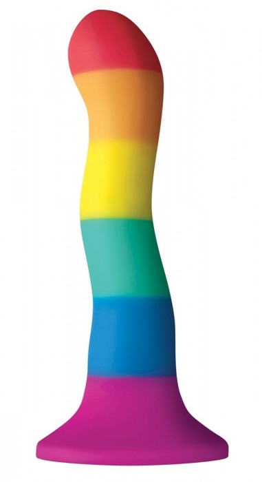 Радужный волнистый фаллоимитатор Colours Pride Edition 6  Wave Dildo - 19 см.