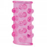 Розовая насадка на пенис с шишечками BASICX TPR SLEEVE PINK