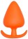 Оранжевая анальная пробка PLUG WITH T-HANDLE - 7,7 см.