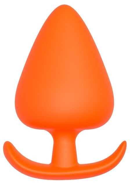 Оранжевая анальная пробка PLUG WITH T-HANDLE - 7,7 см.
