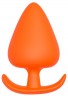 Оранжевая анальная пробка PLUG WITH T-HANDLE - 7,7 см.
