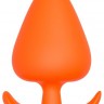 Оранжевая анальная пробка PLUG WITH T-HANDLE - 7,7 см.