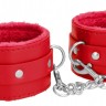 Красные наручники Plush Leather Hand Cuffs