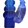 Синий вибратор-кролик Rotating Bubbles - 23,2 см.