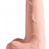 Телесный фаллоимитатор на присоске 5  Triple Density Cock with Balls - 17,78 см.