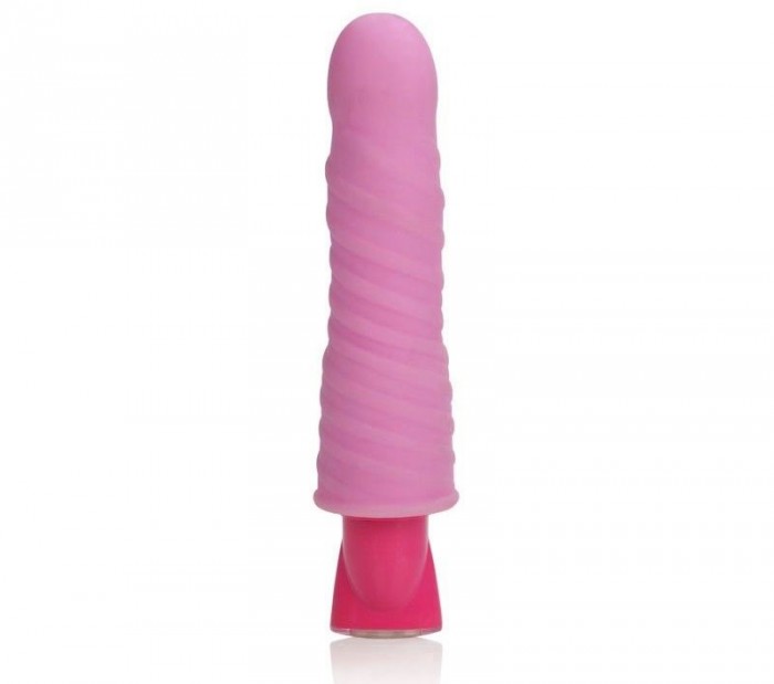 Розовый гнущийся вибромассажёр 10-Function Pleasure Bendie Vibes - 20 см.