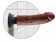 Коричневый вибратор со съемной присоской 8  Vibrating Cock -  21,6 см.