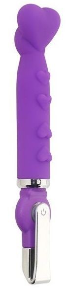 Фиолетовый вибратор ALICE 20-Function Heart Shaped Vibe - 18,2 см.