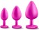 Набор розовых анальных пробок с прозрачным кристаллом-сердечком Bling Plugs Training Kit