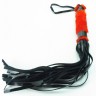 Плеть из лака с красным мехом BDSM Light - 43 см.
