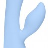 Голубой G-spot вибратор Sunset со стимулятором клитора - 20 см.