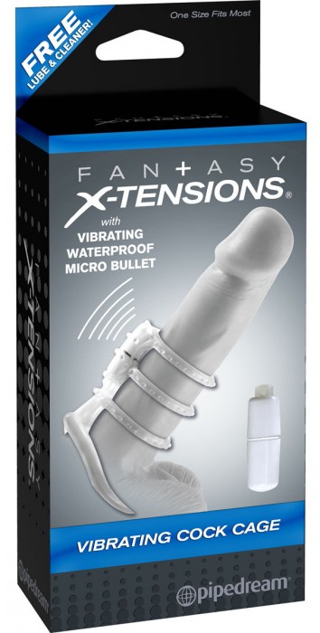 Прозрачная вибронасадка  Vibrating Cock Cage - 7 см.