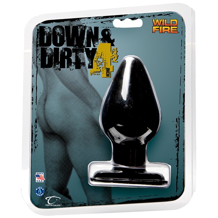 Чёрная анальная пробка Wildfire Down   Dirty 4.5 Butt Plug - 12,7 см.