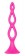 Розовая анальная елочка Silicone Triple Probe - 14,5 см.