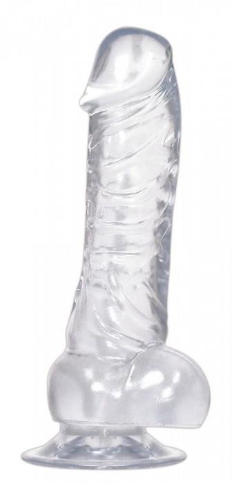 Прозрачный фаллоимитатор на присоске Crystal Clear - 18 см.