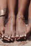 Золотистые браслеты на ноги Magnifique Feet Chain