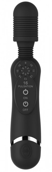 Черный универсальный массажер Silicone Massage Wand - 20 см.