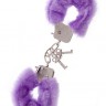 Фиолетовые меховые наручники METAL HANDCUFF WITH PLUSH LAVENDER