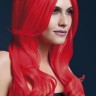 Красный парик с длинной челкой Khloe
