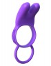 Эрекционное кольцо с вибрацией и подхватом для мошонки Twin Teazer Rabbit Ring