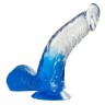 Синий фаллоимитатор с прозрачной верхней частью JELLY JOY FADE OUT DONG 6INCH - 15,2 см.