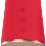 Красный клиторальный стимулятор Dazzling с вибрацией и ротацией - 6,7 см.