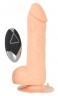 Телесный вибратор с пультом ДУ Wireless Silicone - 19 см.