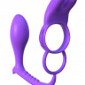 Фиолетовое эрекционное кольцо с анальным стимулятором Ass-Gasm Vibrating Rabbit