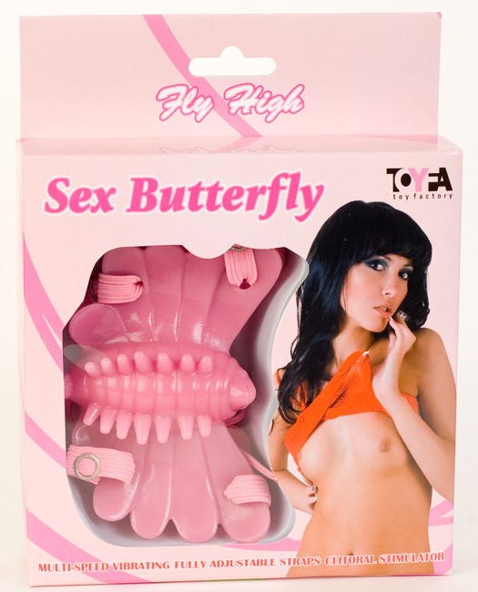 Розовый клиторальный стимулятор Sex Butterfly