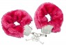 Красные меховые наручники с ключиками Furry Handcuffs