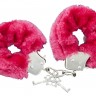 Красные меховые наручники с ключиками Furry Handcuffs