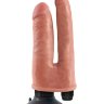 Двойной телесный вибратор со съемной присоской Double Vibrating Double Penetrator - 23,5 см.