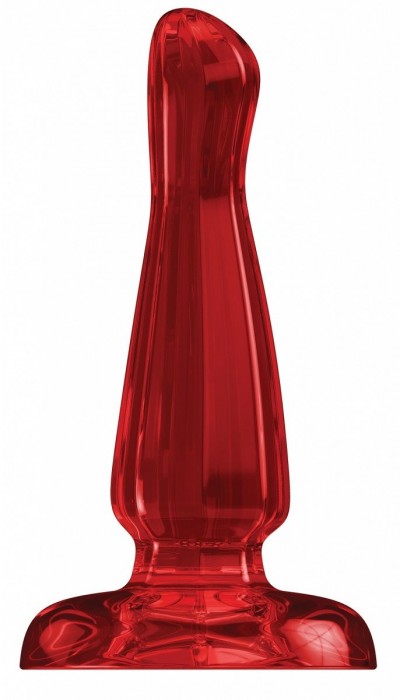 Красный анальный стимулятор Bottom Line 4  Model 3 Acrylic Red - 10,5 см.
