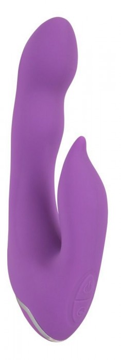 Фиолетовый вибромассажёр для внутренней и наружной стимуляции Purple Vibe G-Spot - 20 см.
